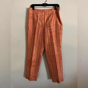 Silk pants, orange plaid, from Talbots (sz. 10)